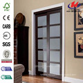 72 in. x 80 in. 2240 Series Composite Espresso 5-Lite Tempered Frosted Glass Sliding Door